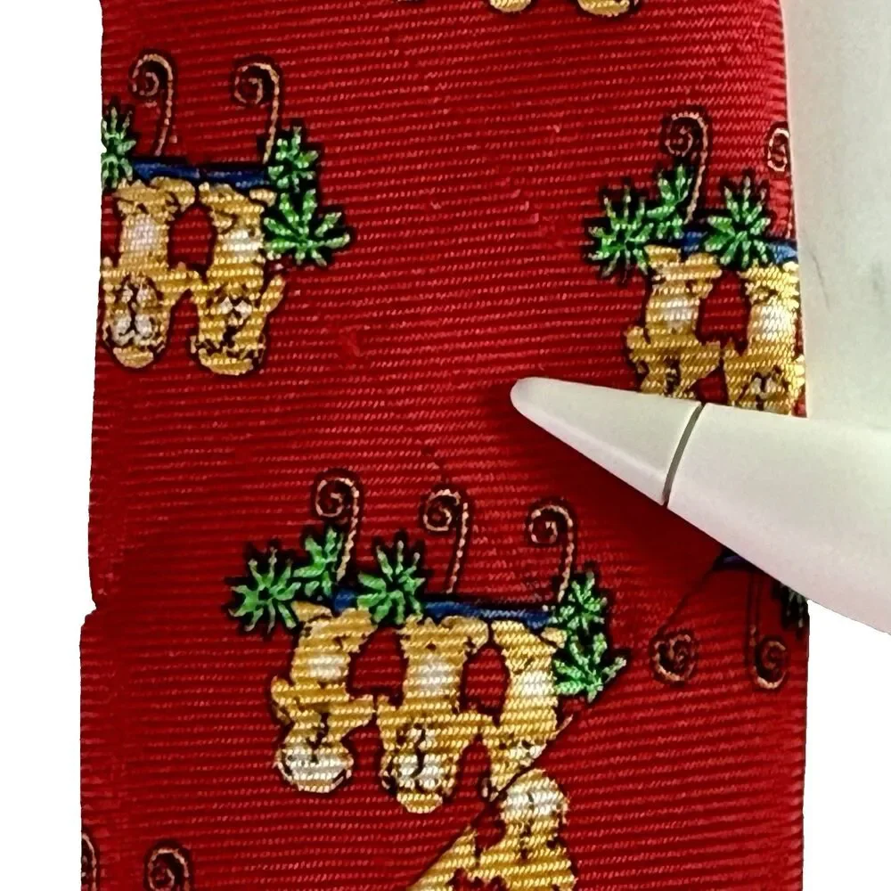 ROBERT TALBOT Best in Class Men's Silk Tie Red w/Monkeys 